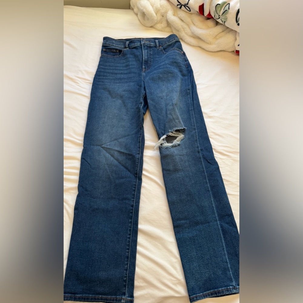 Express Dark Blue Straight Leg Jeans